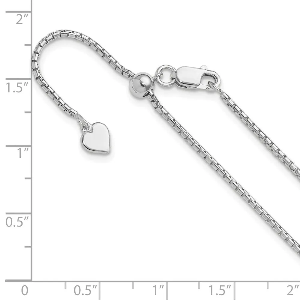 Sterling Silver Adjustable 1.5mm Round Box Chain