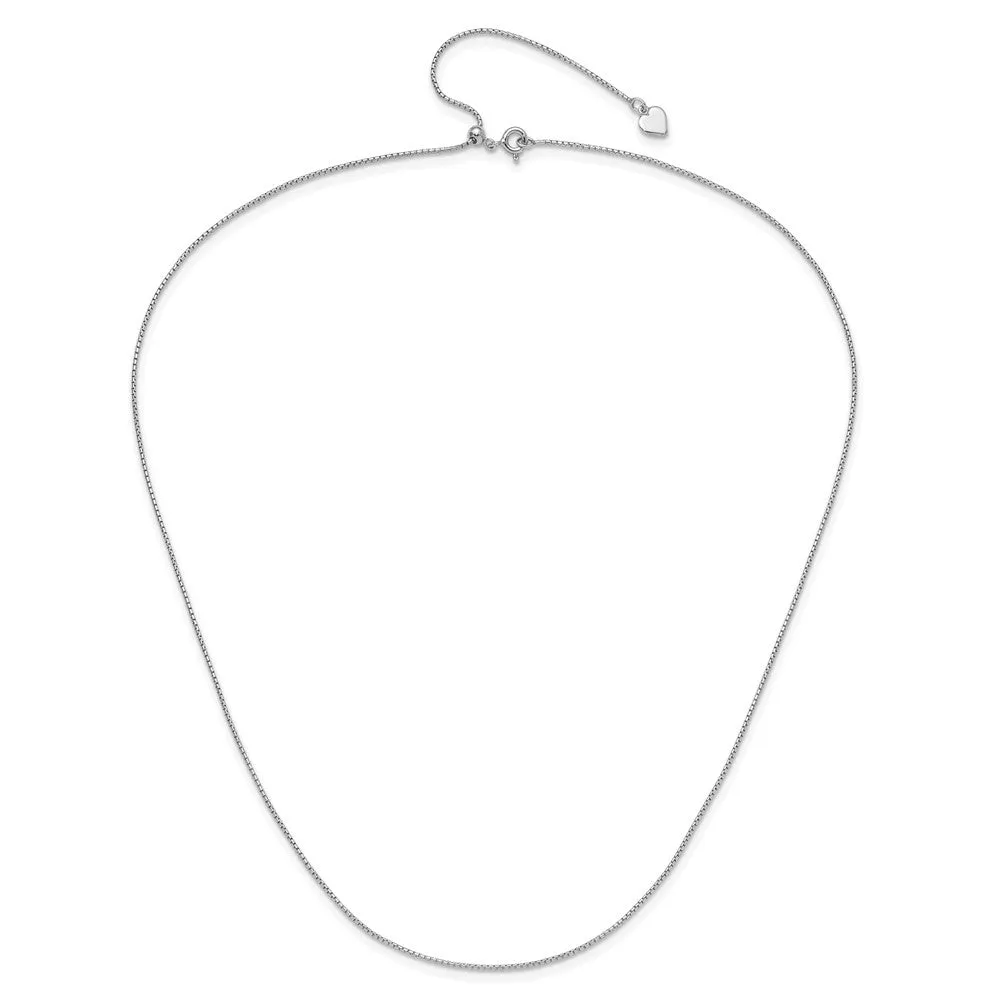 Sterling Silver Adjustable .95mm Round Box Chain