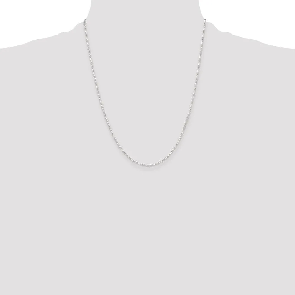 Sterling Silver Dimond-cut 1.75mm 3 Short Plus 1 Long Cable Link Chain