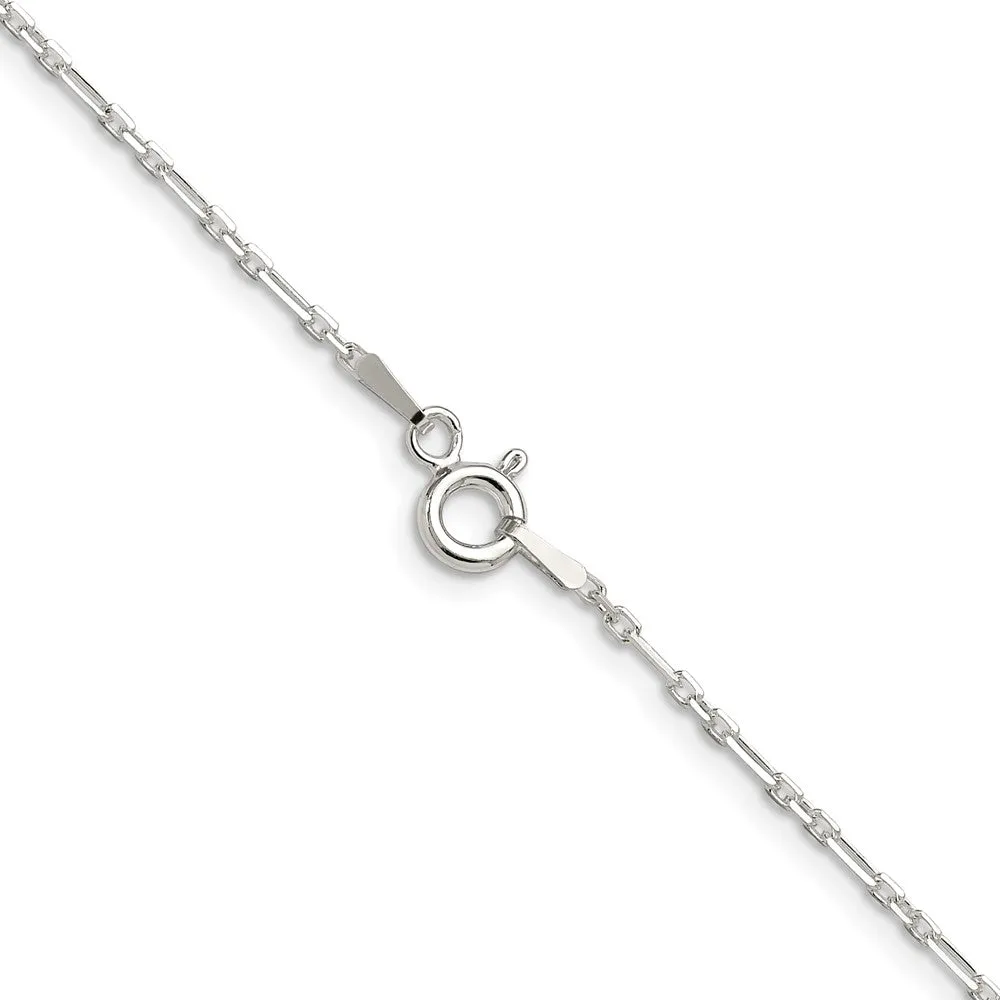Sterling Silver Dimond-cut 1.75mm 3 Short Plus 1 Long Cable Link Chain