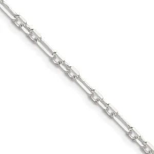 Sterling Silver Dimond-cut 3mm 3 Short Plus 1 Long Cable Link Chain