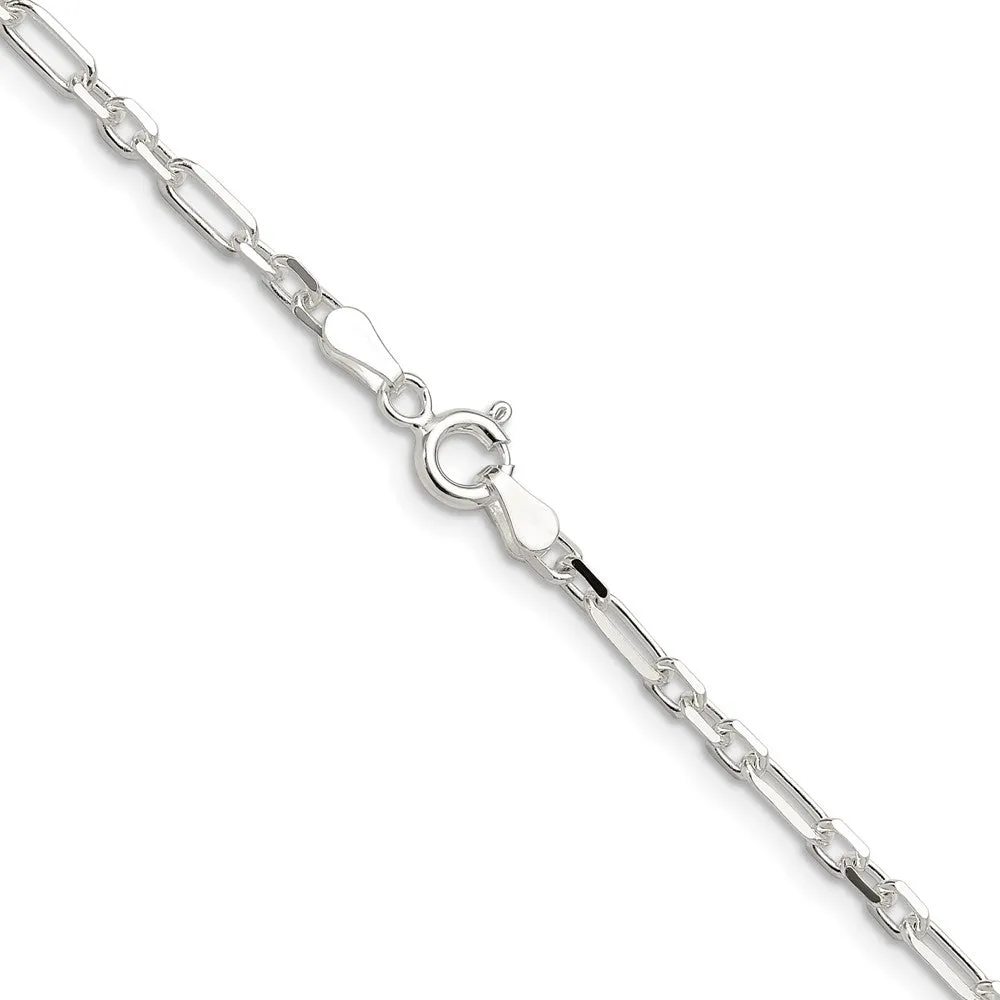 Sterling Silver Dimond-cut 3mm 3 Short Plus 1 Long Cable Link Chain