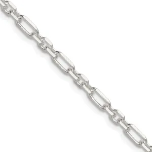 Sterling Silver Dimond-cut 4mm 3 Short Plus 1 Long Cable Link Chain