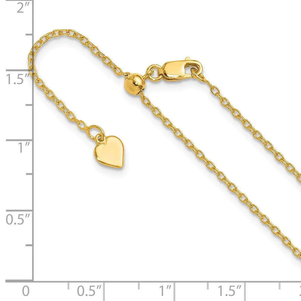 Sterling Silver Gold-plated Adjustable 1.4mm Cable Chain