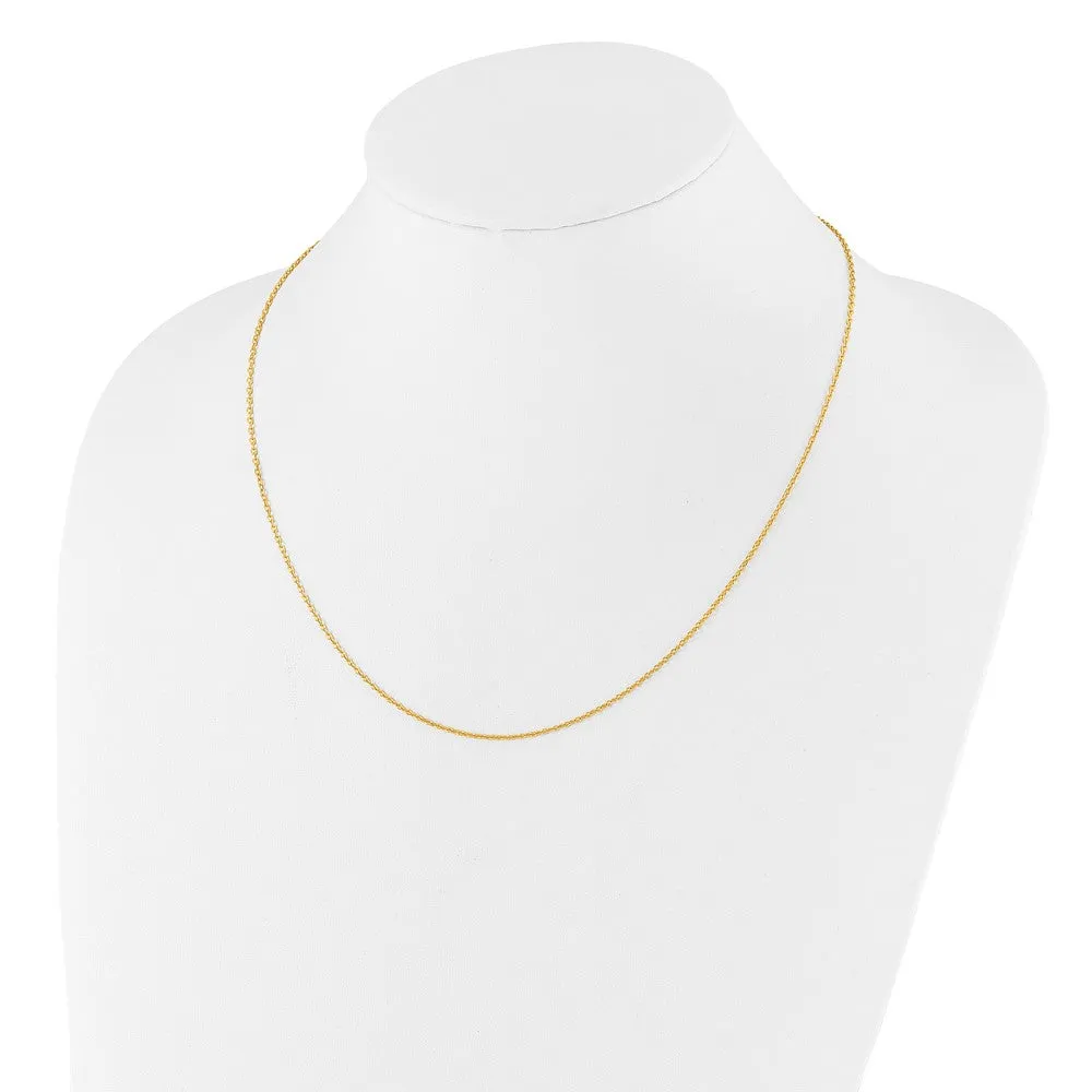 Sterling Silver Gold-plated Adjustable 1.4mm Cable Chain