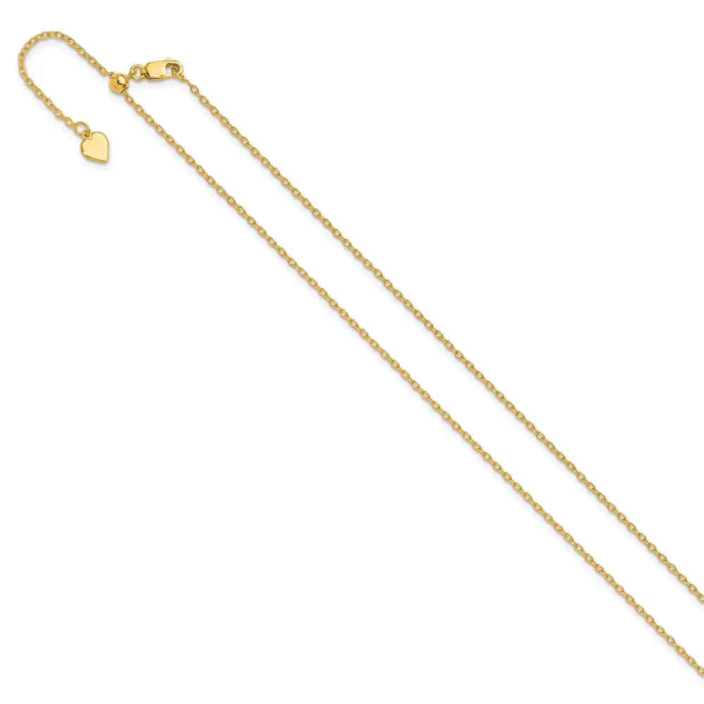 Sterling Silver Gold-plated Adjustable 1.4mm Cable Chain