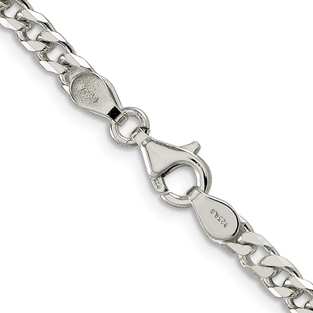 Sterling Silver Polished 3.5mm Curb Chain