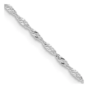 Sterling Silver Rhodium-plated 1.4mm Singapore Chain