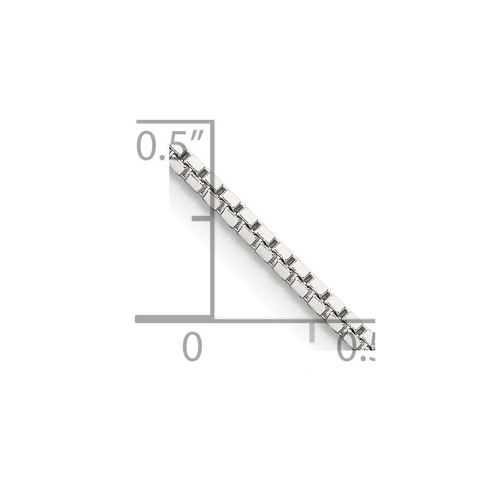 Sterling Silver Rhodium-plated 1.5mm Box Chain