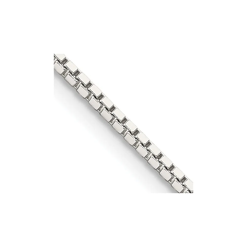 Sterling Silver Rhodium-plated 1.5mm Box Chain