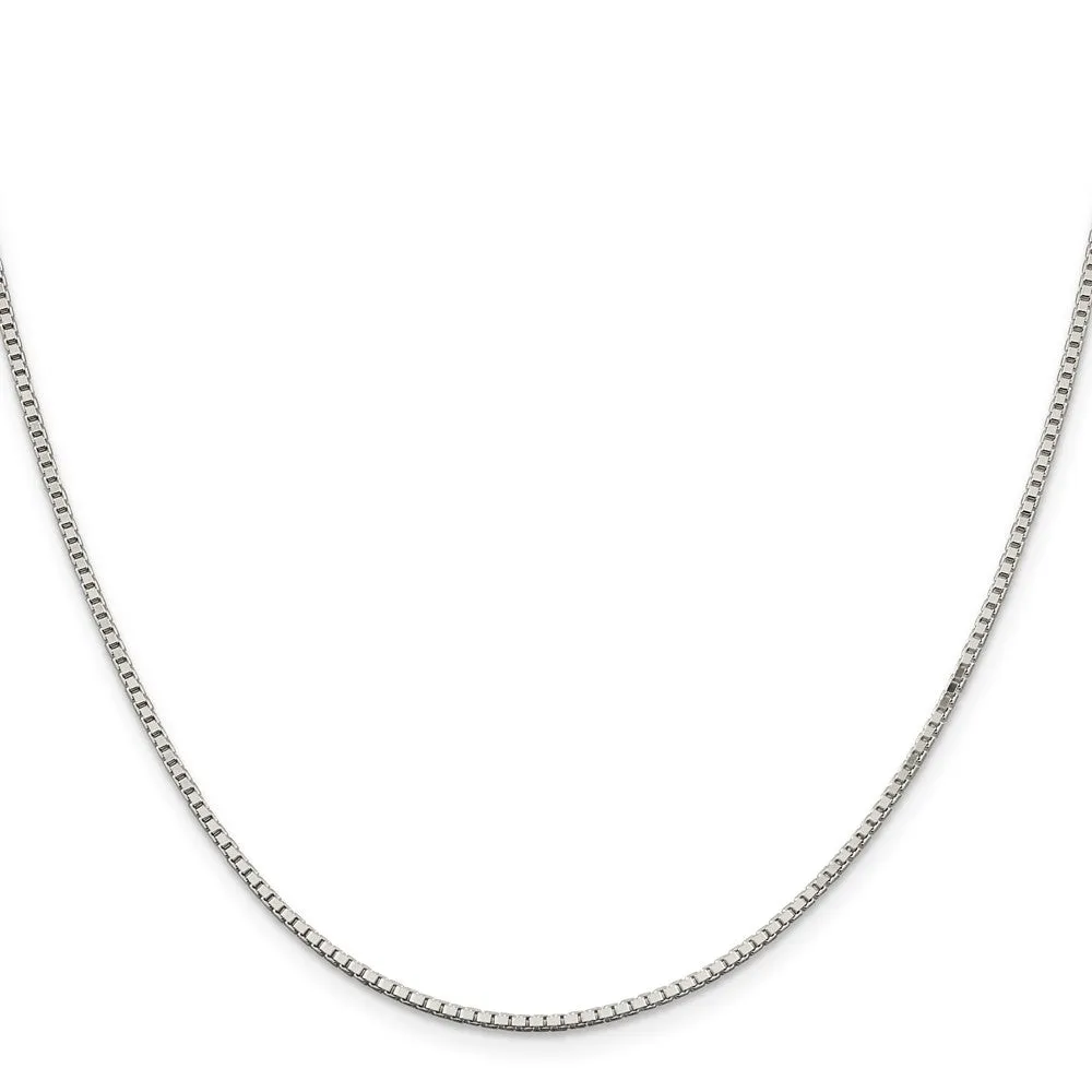Sterling Silver Rhodium-plated 1.5mm Box Chain