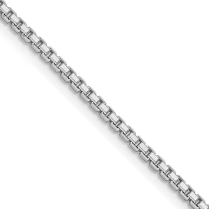 Sterling Silver Rhodium-plated 1.7mm 8 Sided Dimond-cut Mirror Box Chain