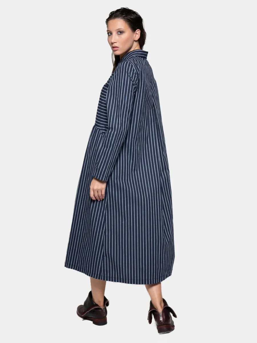 Striped Drop Waist Shirt Dress