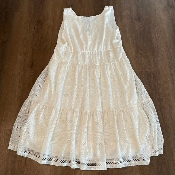 Style&amp;co. Lace Midi Dress Vintage Cream Sleeveless Tiered Casual 1X - NWT
