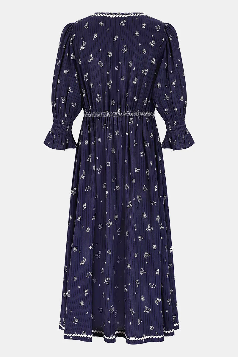 Sumitra Navy Dress