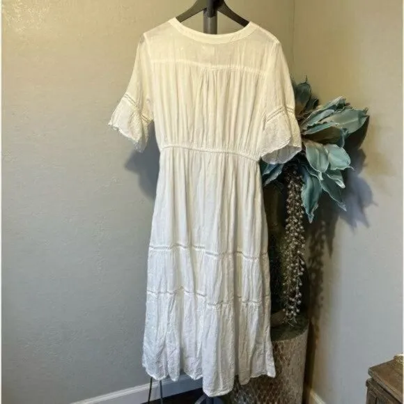 Sundry prairie bohemian lace detail midi dress Size 4