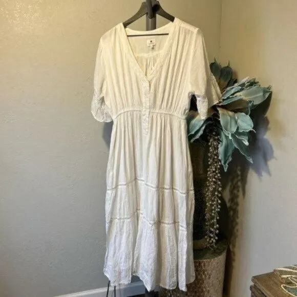Sundry prairie bohemian lace detail midi dress Size 4