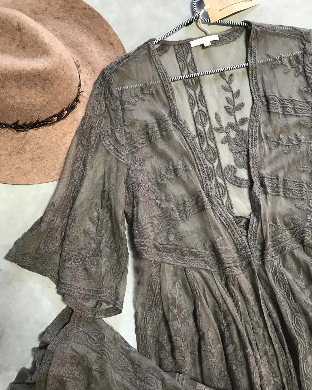 Tainted Rose Lace Duster