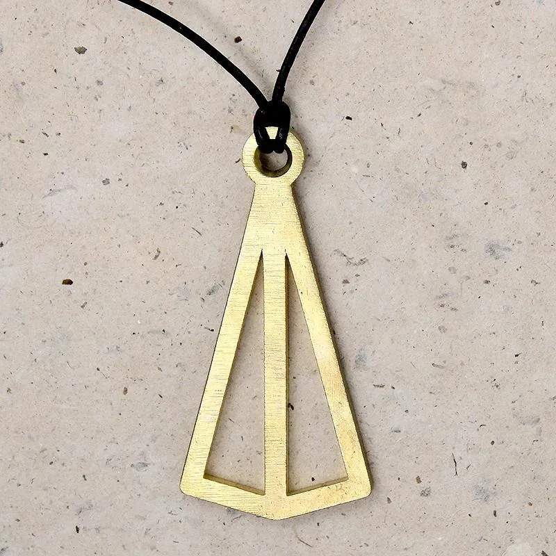 The Pyramid Pendant in Brass by Local Artist