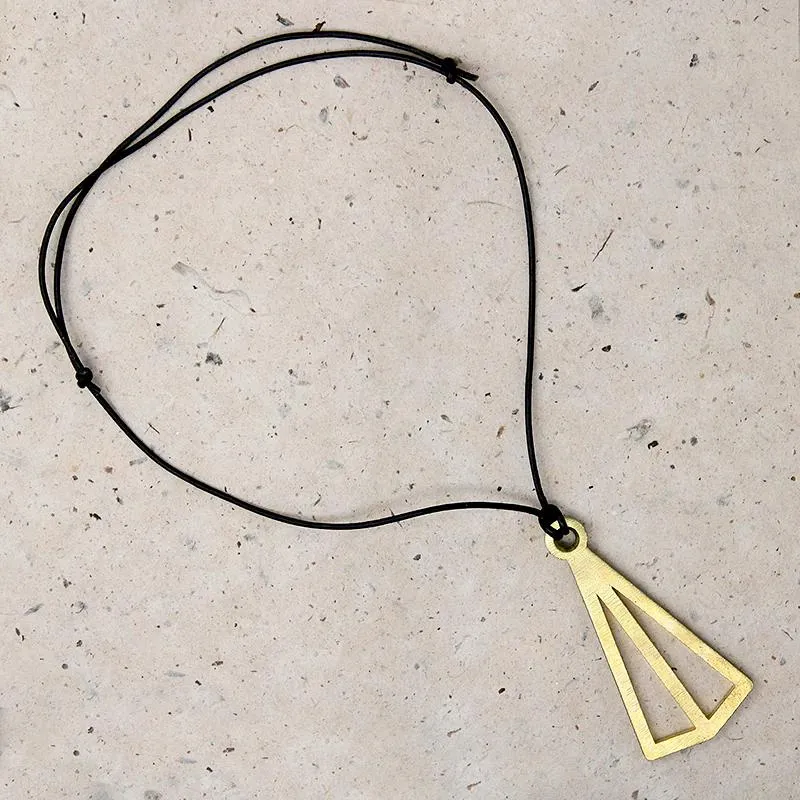 The Pyramid Pendant in Brass by Local Artist