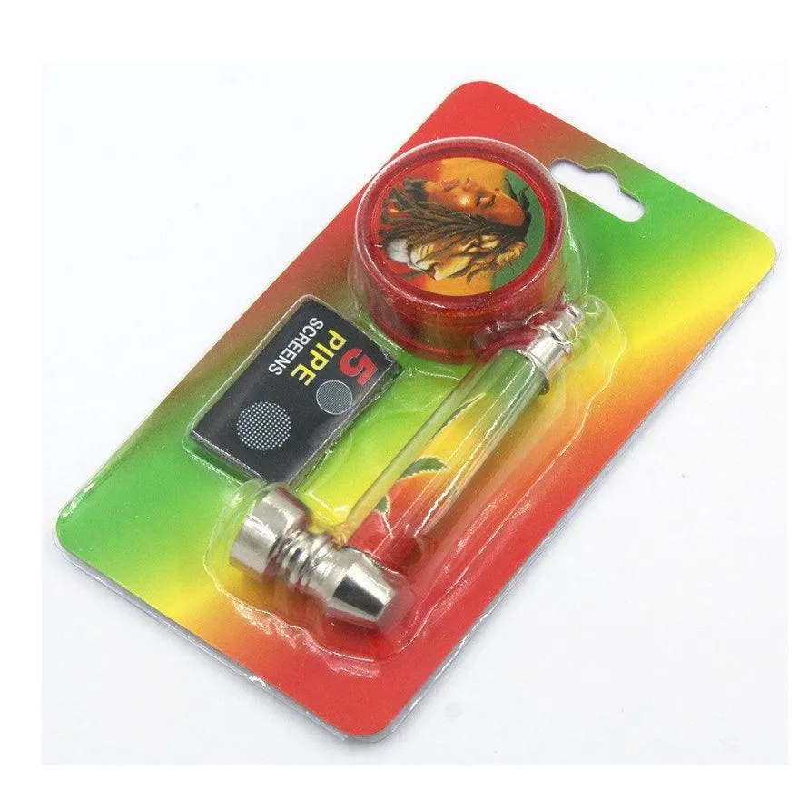 Thumb Metal Smoking Pipe with Grinder