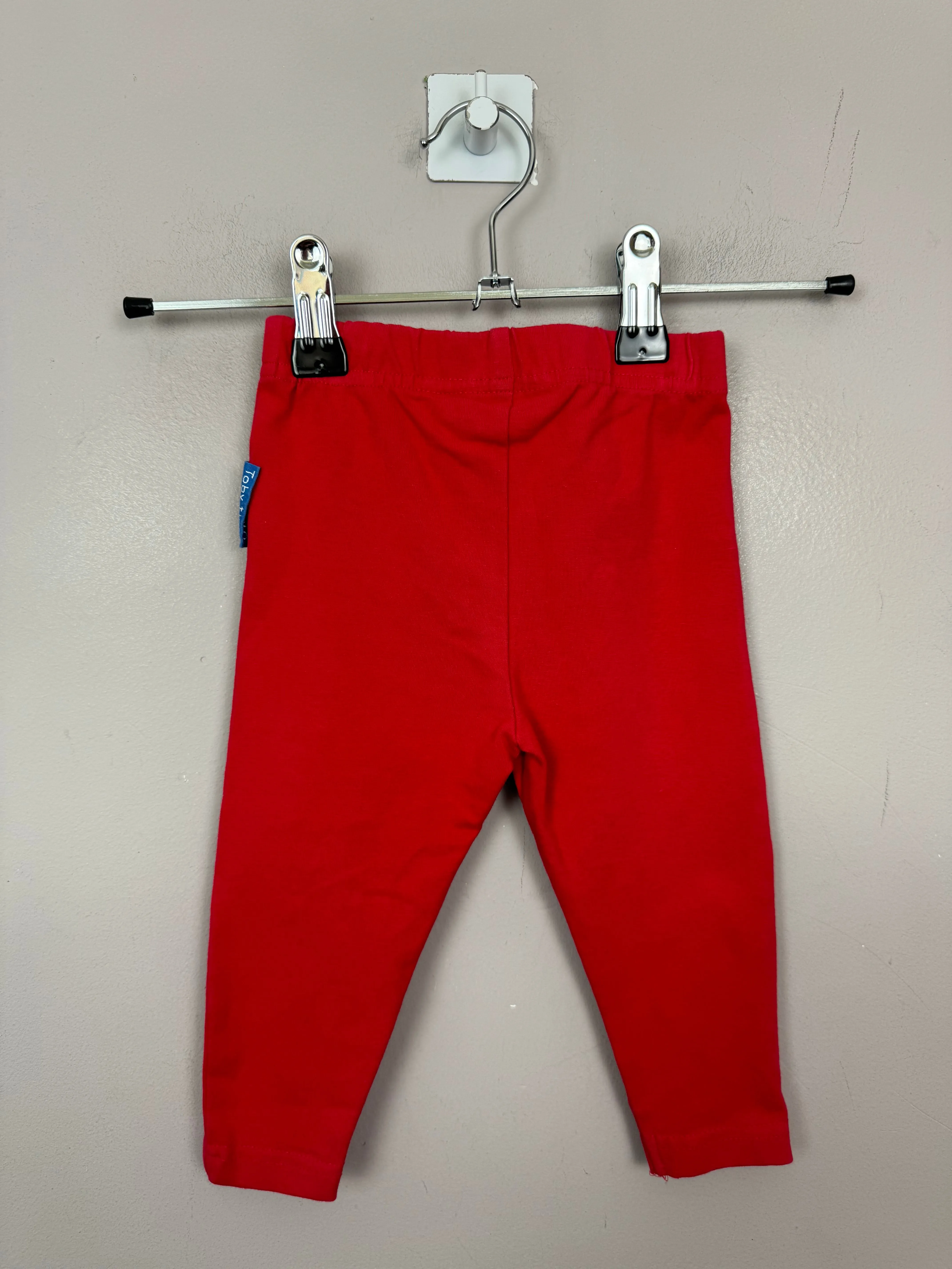 Toby Tiger Red Leggings New 6-12m
