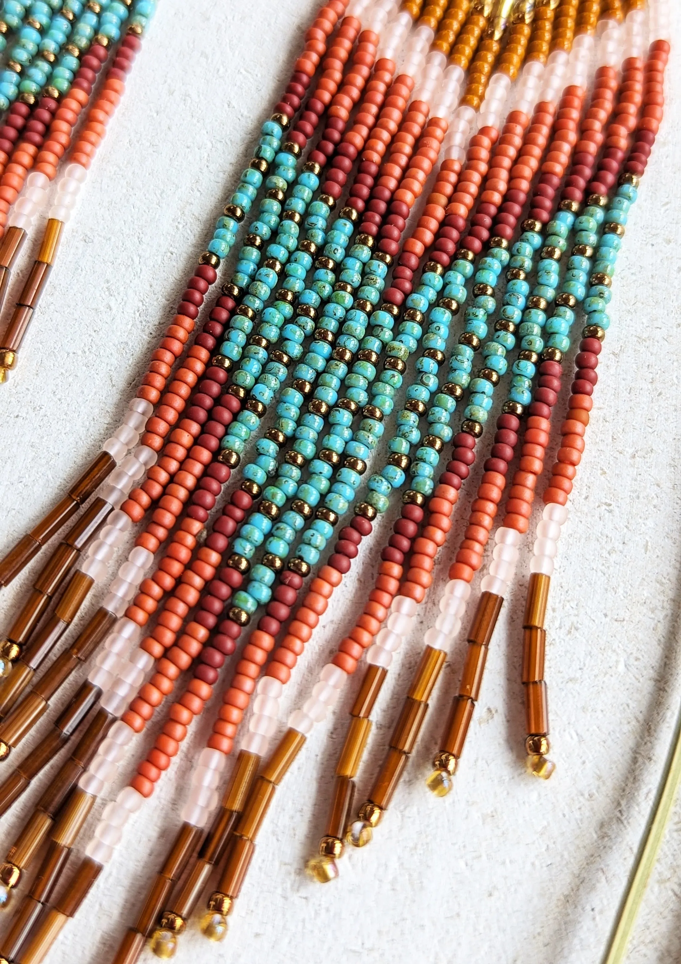Toni Turquoise & Terracotta Beaded Earrings