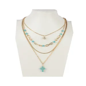 Turquoise Cross Chic Necklace