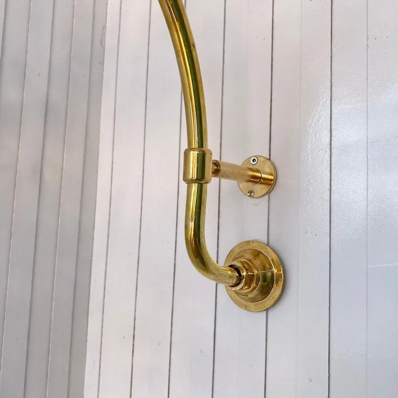 Unlacquered Brass Shower Set - Vintage Brass Shower with Handheld Shower & Shower Head