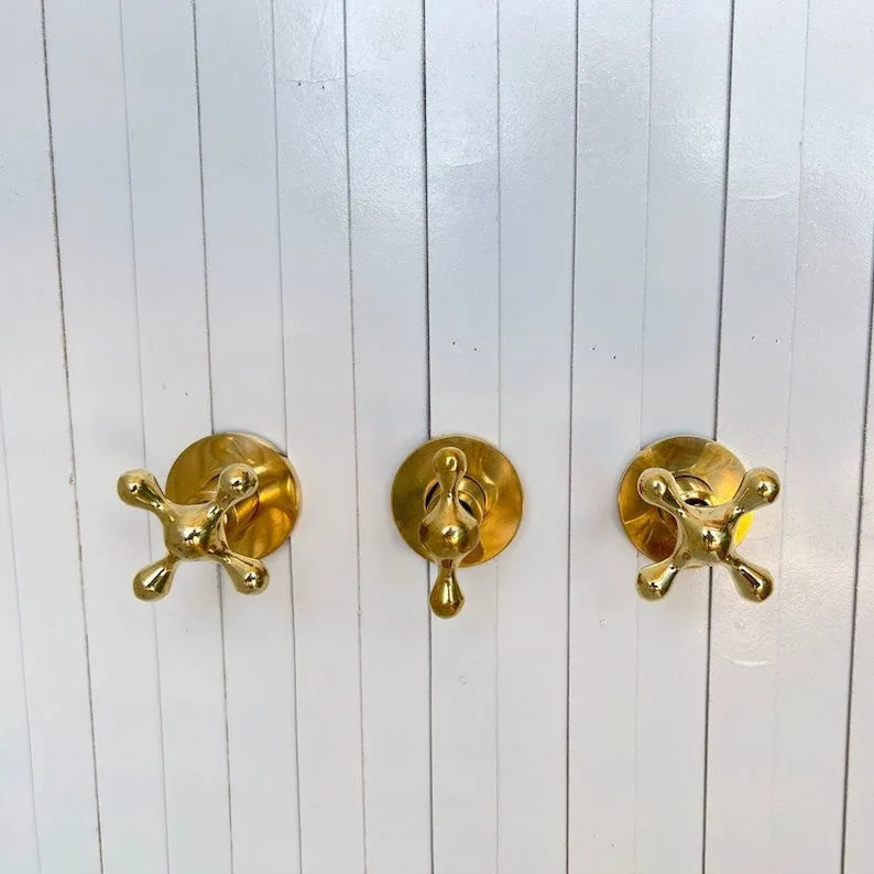 Unlacquered Brass Shower Set - Vintage Brass Shower with Handheld Shower & Shower Head