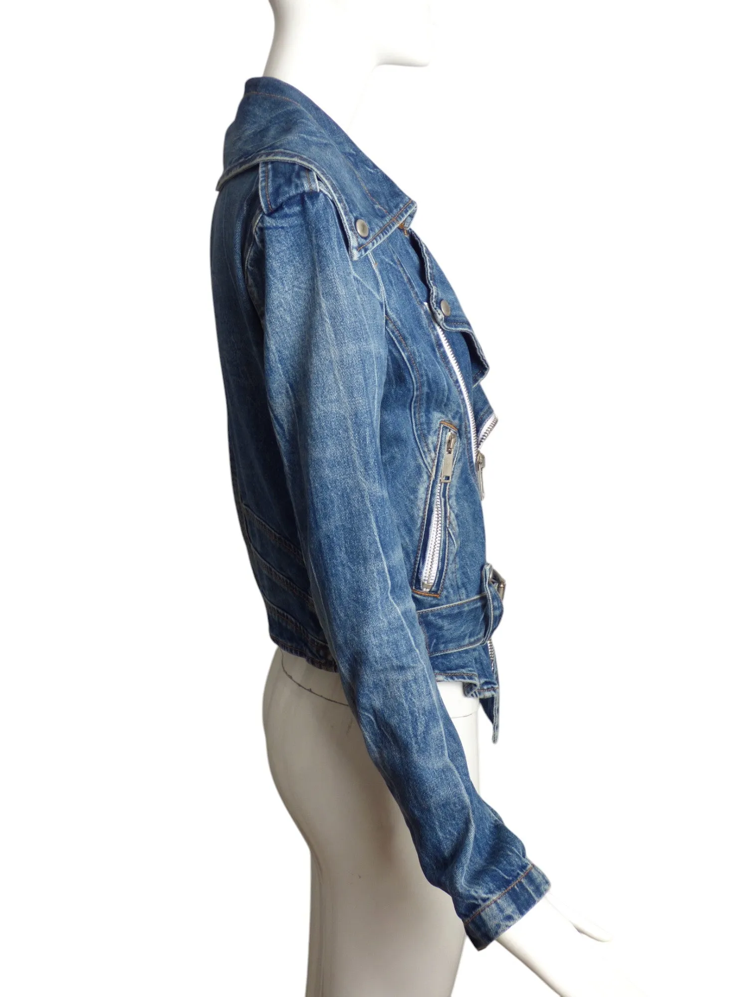 UNRAVEL PROJECT- Lace Up Denim Jacket, Size 6