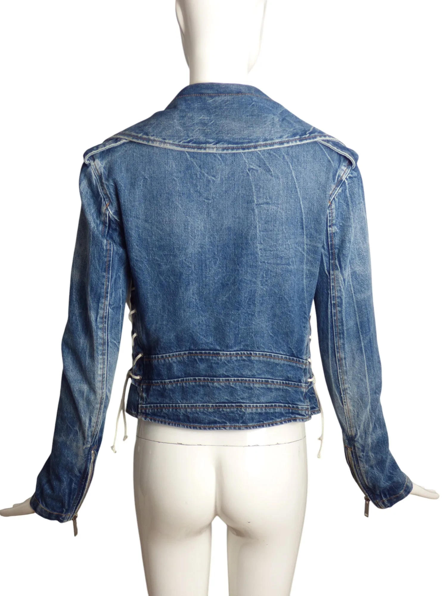 UNRAVEL PROJECT- Lace Up Denim Jacket, Size 6