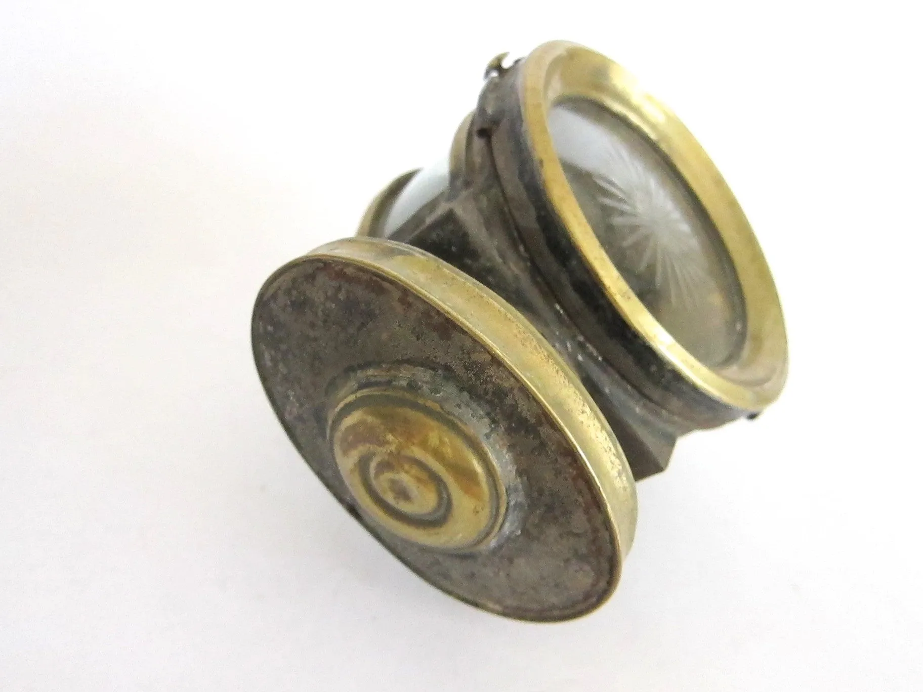 Victorian Brass Carriage Light Oil Lamp