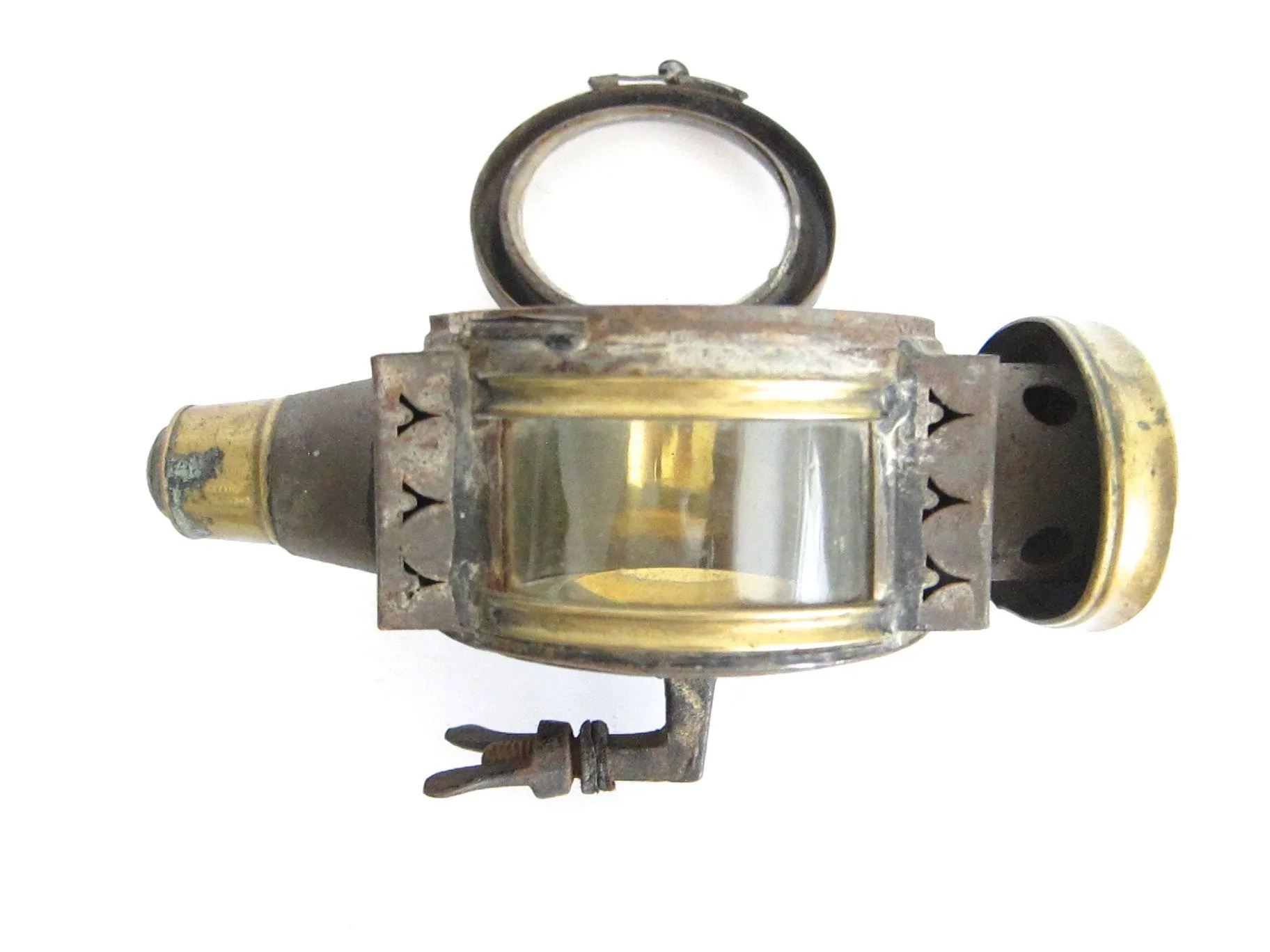 Victorian Brass Carriage Light Oil Lamp