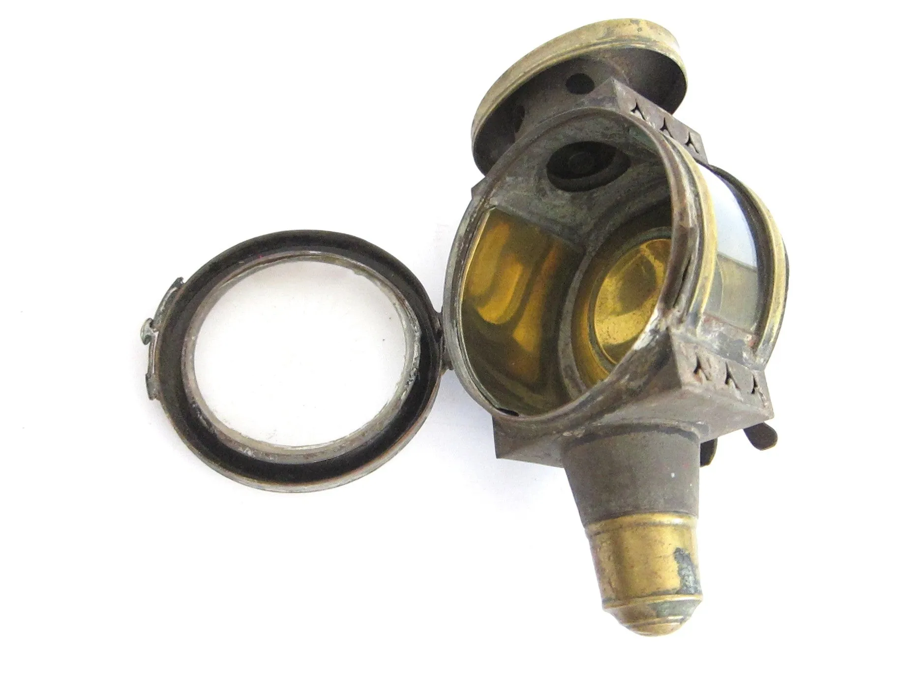 Victorian Brass Carriage Light Oil Lamp