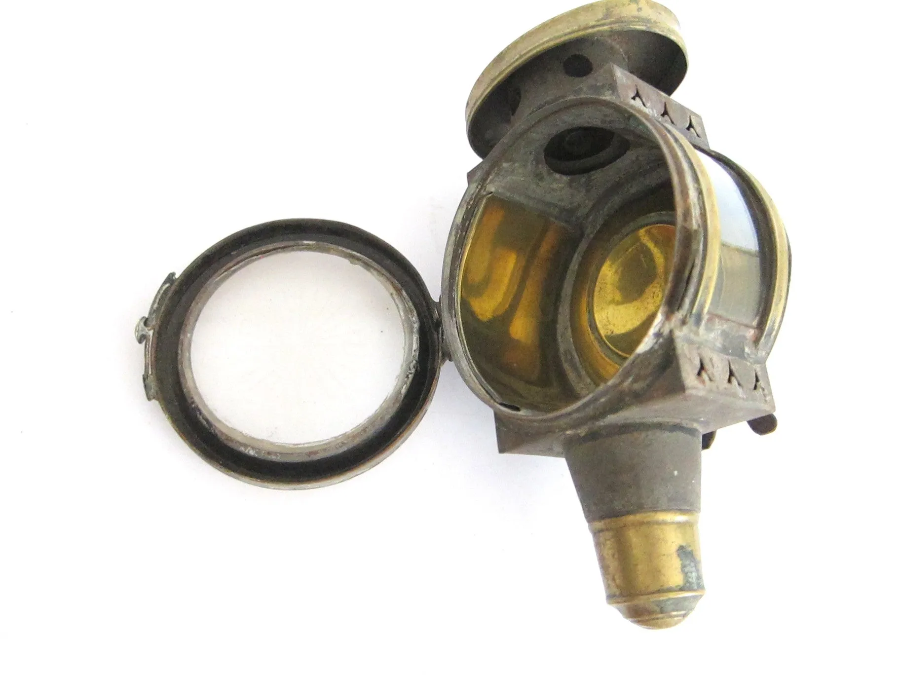 Victorian Brass Carriage Light Oil Lamp