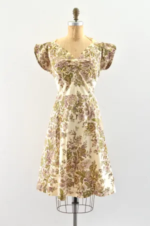 Vintage 1950s Floral Print Dress