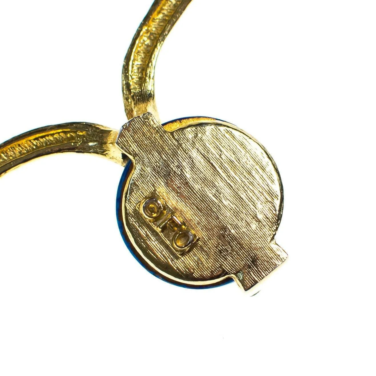 Vintage 1980s Couture Lapis Crystal Modernist Necklace