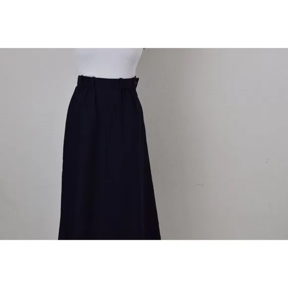 Vintage 90s Wool Jaeger Navy A-line Skirt size 10 | 25 waist