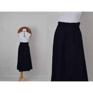 Vintage 90s Wool Jaeger Navy A-line Skirt size 10 | 25 waist