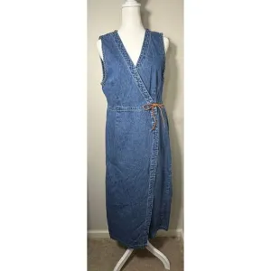 Vintage 90s Y2K Denim Jean Maxi Long Dress