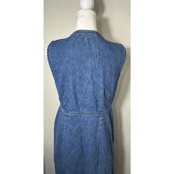 Vintage 90s Y2K Denim Jean Maxi Long Dress