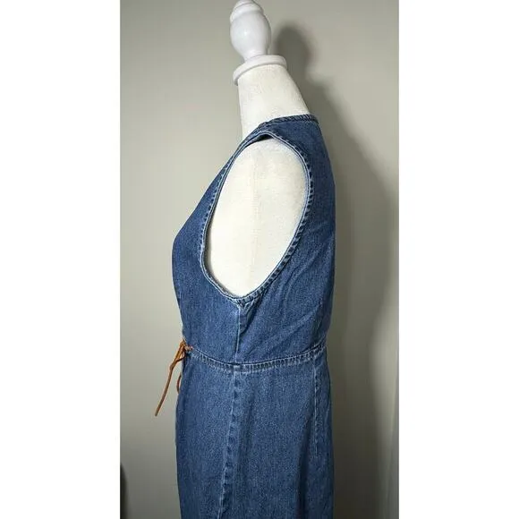 Vintage 90s Y2K Denim Jean Maxi Long Dress