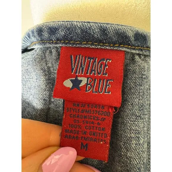 Vintage 90s Y2K Denim Jean Maxi Long Dress