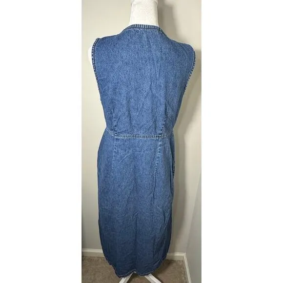 Vintage 90s Y2K Denim Jean Maxi Long Dress