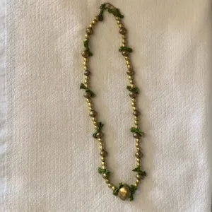 Vintage African Brass and Cloth Beaded Necklace
