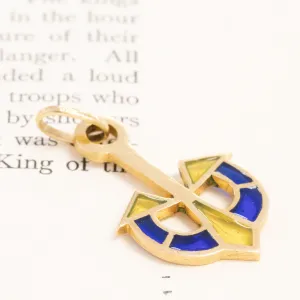 Vintage Anchor Plique-a-Jour Enamel Pendant, Italian