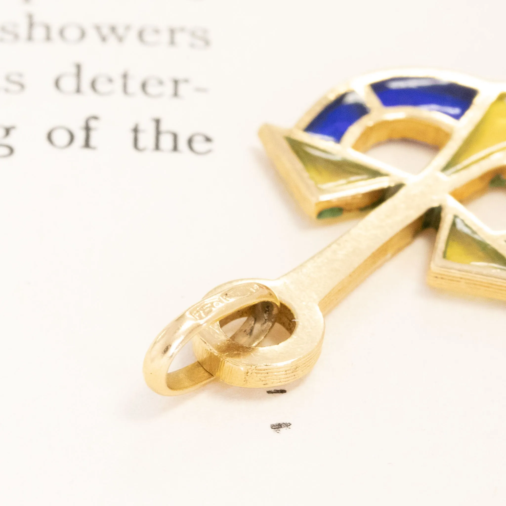 Vintage Anchor Plique-a-Jour Enamel Pendant, Italian