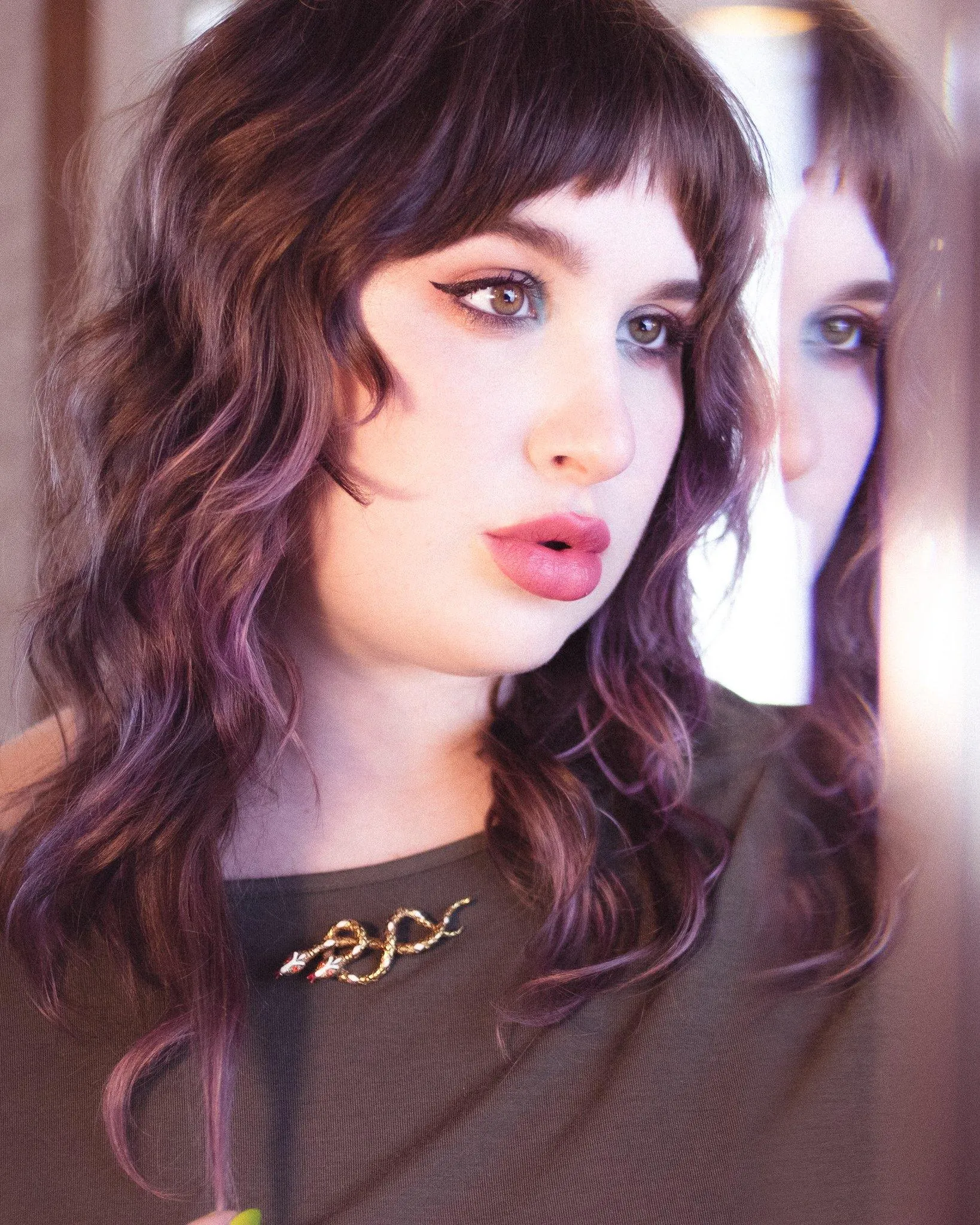 Vintage ART Mode Double Serpent Brooch