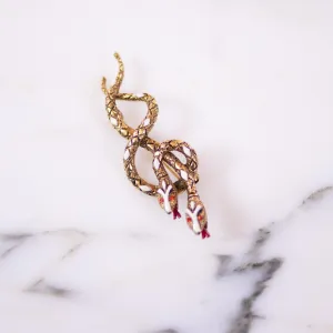 Vintage ART Mode Double Serpent Brooch